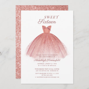 Invitation Moderne Sweet 16 Script Seizième fête d'anniversai