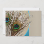 Invitation Moderne Taupe Aqua Paon Mariage Anniversaire (Dos)