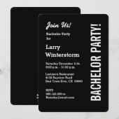 Invitation Moderne TEMPLATE NOIR POUR ENTERREMENT DE VIE DE G (Devant / Derrière)