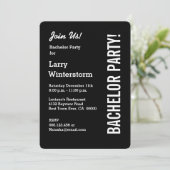 Invitation Moderne TEMPLATE NOIR POUR ENTERREMENT DE VIE DE G (Debout devant)