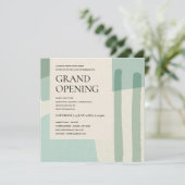 INVITATION MODERNE TENDANCE ART ABSTRAIT AQUA BLEU GRAND OUVE (Debout devant)