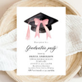 Invitation Moderne tendance Pink Bow Graduation Cap Graduatio