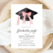 Invitation Moderne tendance Pink Bow Graduation Cap Graduatio