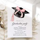 Invitation Moderne tendance Pink Bow Graduation Cap Graduatio