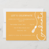 Invitation Moderne tendance Simple Script Photo Graduation In (Dos)