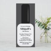 Invitation Moderne tendance White & Black Nail Polonais Anniv (Debout devant)