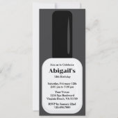 Invitation Moderne tendance White & Black Nail Polonais Anniv (Devant)