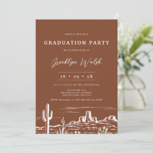 Invitation Moderne Terracotta Western Graduation