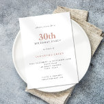 Invitation Moderne Texte simple rose pâle 30e anniversaire<br><div class="desc">Moderne Texte Simple Blush Pink 30e anniversaire. Une élégance simple pour vos trentièmes invitations. Modifiez les couleurs du texte et des arrière - plans si vous le souhaitez via l'option Modifier plus.</div>