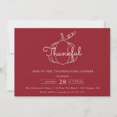 Invitation Moderne Thanksgiving Dîner Citrouille Thanksgiving (Devant)