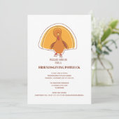 Invitation Moderne Thanksgiving Friendsgiving Turkey Potluck (Debout devant)