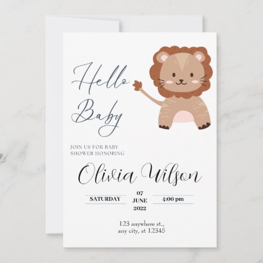 Invitation Moderne tout en un baby shower photo (Devant)