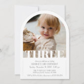 Invitation Moderne TROIS Photo Simple Arche 3ème Fête d'anniv (Devant)