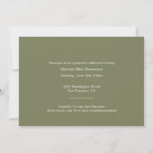 Invitation Moderne Trois Photo White Green Graduation Party (Dos)