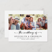 Invitation Moderne Trois photos Code QR RSVP Mariage (Devant / Derrière)