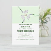 Invitation Moderne Trois sous par 3ème Anniversaire Golf (Debout devant)