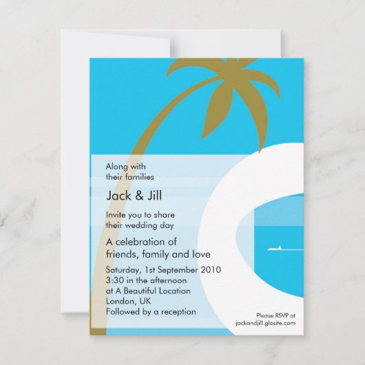 Invitation Moderne Tropical 4,25x5,25 (Devant)