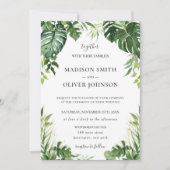 Invitation Moderne Tropical Greenery Mariage de Tropiques feu (Devant)
