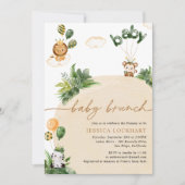 Invitation Moderne Tropical Jungle Safari Neutral Baby Brunch (Devant)