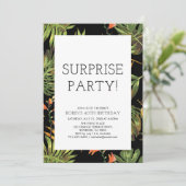 Invitation Moderne Tropical Surprise Adulte 40e Anniversaire (Debout devant)