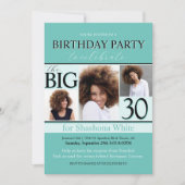 Invitation Moderne Turquoise Aqua Tiffany 30e anniversaire In (Devant)