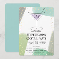 Moderne Turquoise Bleu Maison Cocktail Party