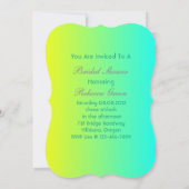 Invitation moderne turquoise jaune vert ombre nuptiale (Dos)