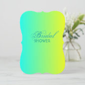 Invitation moderne turquoise jaune vert ombre nuptiale (Debout devant)