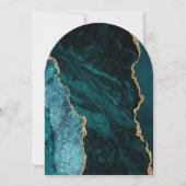Invitation Moderne Turquoise Or Agate Dark Arch Mariage (Dos)