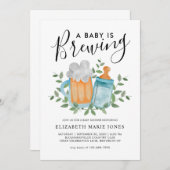 Invitation Moderne Un bébé brasse du Baby shower de bouteille (Devant / Derrière)