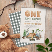 Invitation Moderne Un Happy Camper Woodland 1er