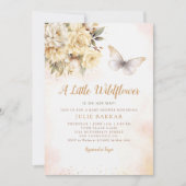 Invitation Moderne Un Petit Fleur sauvage Boho Baby Girl Douc (Devant)