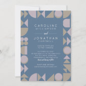 Invitation Moderne unique géométrique Dusty Mariage (Devant)