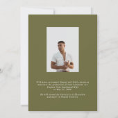 Invitation Moderne Varsity Moss Green Photo Party (Dos)