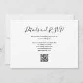 Invitation Moderne verdure Floral QR Code Mariage photo (Dos)