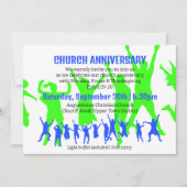 Invitation Moderne Vert Bleu ANNIVERSAIRE DE L'ÉGLISE (Devant)