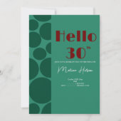 Invitation moderne verte et bordeaux pour annivers (Devant)