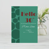 Invitation moderne verte et bordeaux pour annivers (Debout devant)