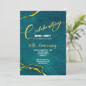 Invitation Moderne Verte et Dorée pour les 50 ans (Debout devant)