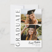 Invitation Moderne Vertical 2 Photo Collage Graduation (Devant)