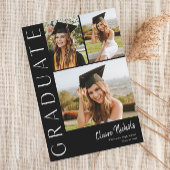 Invitation Moderne Vertical 4 Photo Collage Graduation