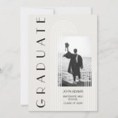 Invitation Moderne Vertical Deux Photo Graduation (Devant)