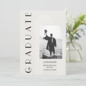 Invitation Moderne Vertical Deux Photo Graduation (Debout devant)