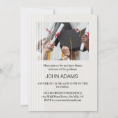 Invitation Moderne Vertical Deux Photo Graduation (Dos)