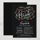 Invitation Moderne vient ici la jeune mariée rouge florale (Devant / Derrière)