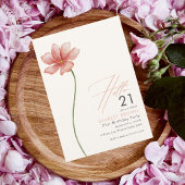 Invitation Moderne Vingt Simple Floral 21e anniversaire