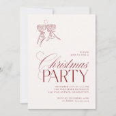 Invitation moderne vintage rouge pour une soirée d (Devant)