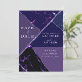 Invitation Moderne violet Enregistrer le Modèle de date (Debout devant)