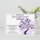 Invitation Moderne Violet et Arbre Noir Réunion familiale (Debout devant)