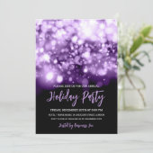 Invitation Moderne violet lumières Corporate Fête (Debout devant)